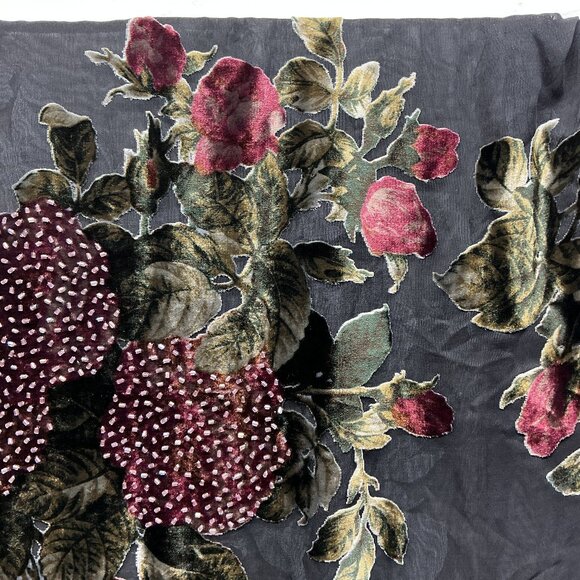 ROSE Victorian-style Beaded Square Floral Shawl SO NICE! - Picture 6 of 11